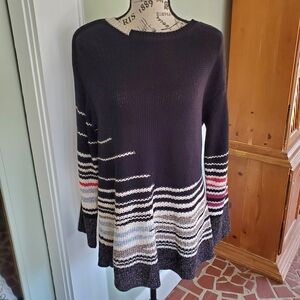 Nic+Zoe Stratosphere Sweater Black Multi Pullover Knit